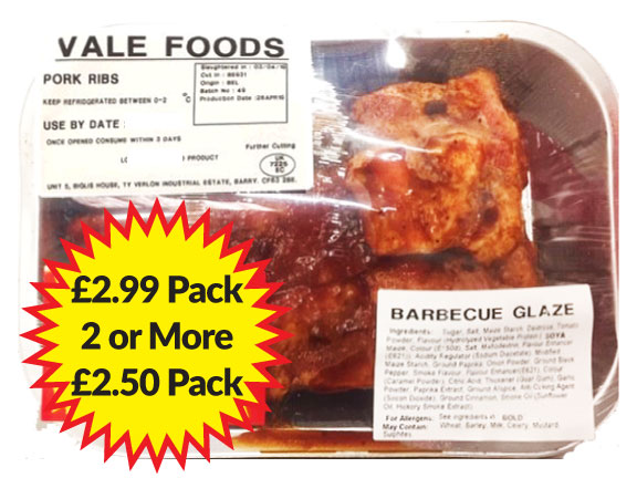 Pork Ribs – BBQ - Family Pack (Approximate weight 500g)