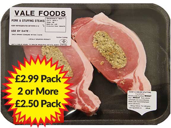 Pork Steak With Stuffing x 2 - Family Pack (Approximate weight 300g)